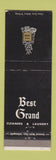 Matchbook Cover - Best Grand Cleaners Laundry