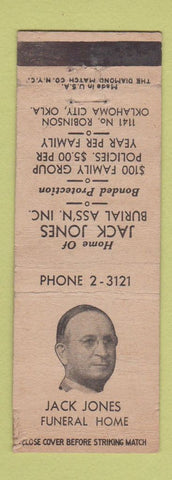 Matchbook Cover - Jack Jones Funeral Home Oklahoma City OK WEAR ambulance