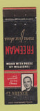 Matchbook Cover - Freeman Men's Shoes Clarence Faflik Cleveland OH WEAR
