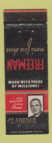 Matchbook Cover - Freeman Men's Shoes Clarence Faflik Cleveland OH WEAR