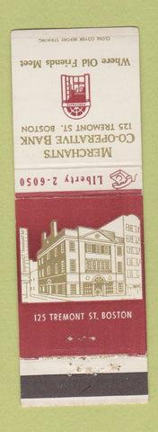 Matchbook Cover - Merchant COOP Bank Boston MA