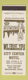 Matchbook Cover - City Center Motel Bellingham WA