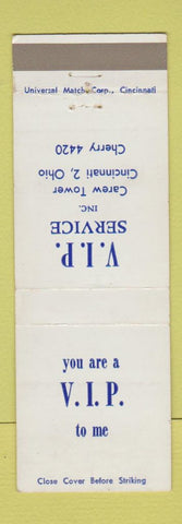 Matchbook Cover - VIP Service Cincinnati OH Carew Tower
