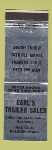 Matchbook Cover - Earl's Trailer Sales Palmer MA WEAR