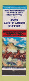 Matchbook Cover - Jolly O Hobby Gift Shop Indianapolis IN