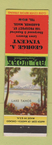 Matchbook Cover - George Vincent Lawn Mowers Gardner MA