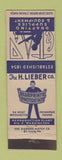 Matchbook Cover - H Lieber Drafting Supply Indianapolis IN