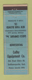 Matchbook Cover - Colby Equipment Sarco Steam Traps Indianapolis IN