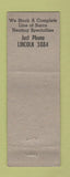 Matchbook Cover - Colby Equipment Sarco Steam Traps Indianapolis IN