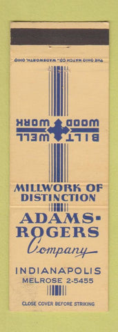 Matchbook Cover - Bilt Well Woodwork Adams Rogers Indianapolis IN