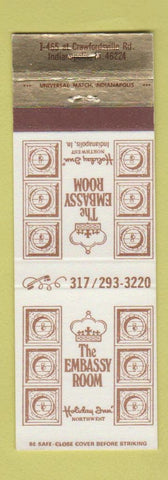 Matchbook Cover - Embassy Room Indianapolis IN Holiday Inn
