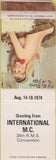 Matchbook Cover - International Match Club RMS 1974 pinup