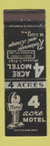 Matchbook Cover - 4 Acre Motel Kansas City MO WORN