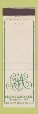 Matchbook Cover - Genesee Valley Club Rochester NY