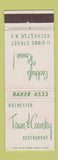 Matchbook Cover - Town and Country Restaurant Rochester NY