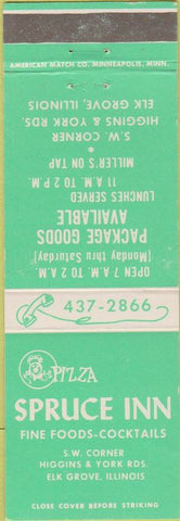 Matchbook Cover - Spruce Inn Elk Grove IL