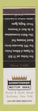 Matchbook Cover - Downtowner Motor Inns Rochester NY WEAR