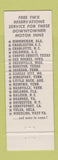 Matchbook Cover - Downtowner Motor Inns Rochester NY WEAR