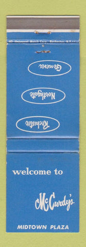 Matchbook Cover - McCurdy's Rochester Geneva NY restaurant WEAR