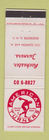 Matchbook Cover - American Turners Rochester NY
