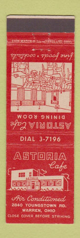 Matchbook Cover - Astoria Cafe Warren OH