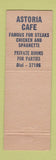 Matchbook Cover - Astoria Cafe Warren OH