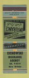 Matchbook Cover - Cichowski Insurance New Britain CT