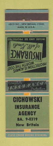 Matchbook Cover - Cichowski Insurance New Britain CT