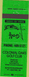 Matchbook Cover - Colonial Oaks Golf Club Fort Wayne IN