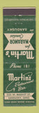 Matchbook Cover - Martin's Restaurant Sandusky OH