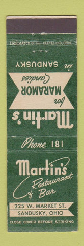 Matchbook Cover - Martin's Restaurant Sandusky OH