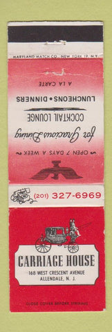 Matchbook Cover - Carriage House Allendale NJ