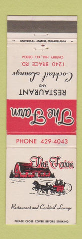 Matchbook Cover - Farm Restaurant Cherry Hill NJ