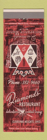 Matchbook Cover - Diamonds' Restaurant Cleveland Heights OH