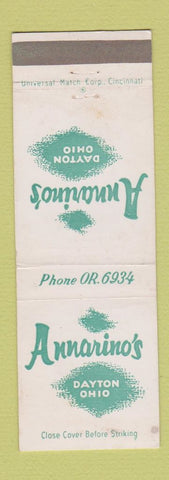 Matchbook Cover - Annario's Dayton OH Italian restaurant pizza