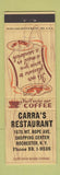 Matchbook Cover - Carra's Restaurant Rochester NY