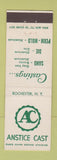 Matchbook Cover - Anstice Cast Sand Die Rochester NY