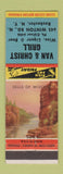 Matchbook Cover - Van & Christ Grill Rochester NY