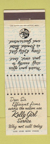 Matchbook Cover - Kelly Girl Temp Service Kansas City MO WEAR