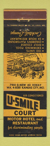 Matchbook Cover - U Smile Court Motel Kansas City MO