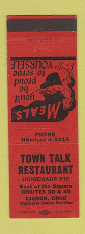 Matchbook Cover - Town Talk Restaurant Lisbon OH
