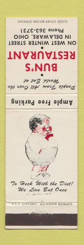 Matchbook Cover - Bun's Restaurant Delaware OH