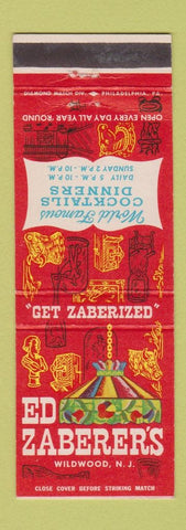 Matchbook Cover - Ed Zaberer's Restaurant Wildwood NJ