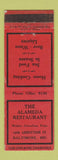 Matchbook Cover - Alameda Restaurant Baltimore MD WEAR