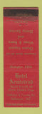 Matchbook Cover - Hotel Armistead Baltimore MD WORN