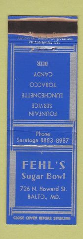 Matchbook Cover - Fehl's Sugar Bowl Baltimore MD WEAR