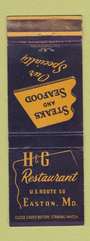 Matchbook Cover - H&G Restaurant Easton MD