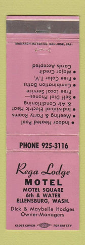 Matchbook Cover - Rega Lodge Motel Ellensburg WA