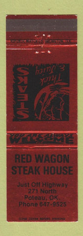 Matchbook Cover - Red Wagon Steak House Poteau OK