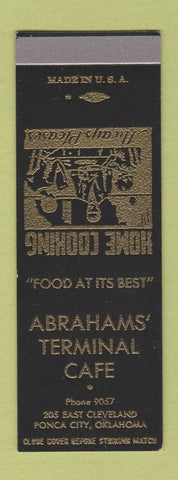 Matchbook Cover - Abrahams' Terminal Cafe Ponca City OK SAMPLE